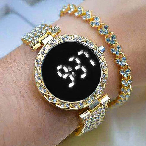 SET RELOJ LED CON PULSERA LUXURY 💎✨
